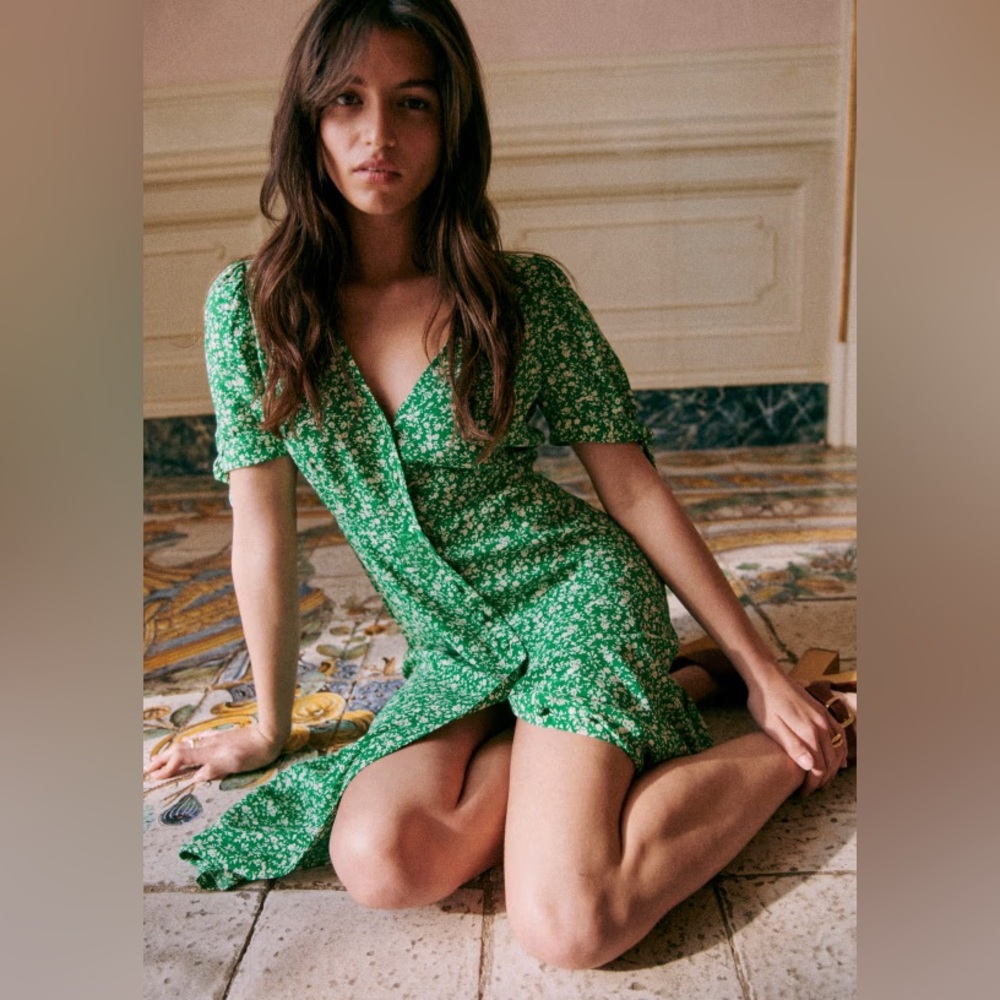 NOT FOR SALE  Sezane Vic Floral Midi Dress, Size 36 / 4